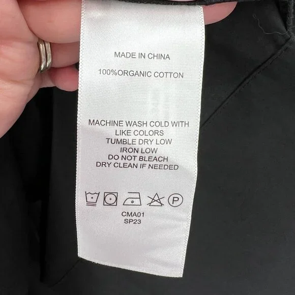 Quince Women's Black Organic Cotton Sleeveless Maxi Dress sz S NWT Pockets - Picture 5 of 7